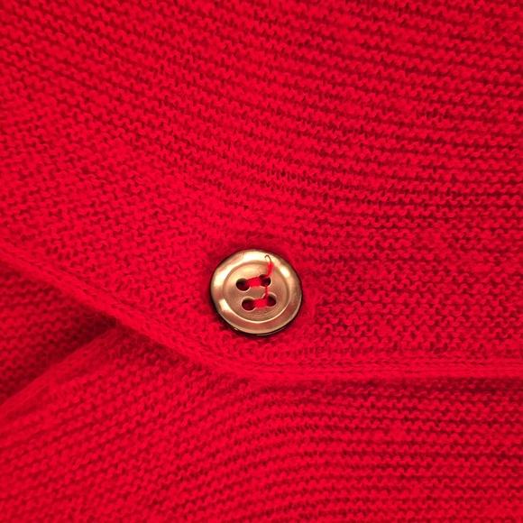 LACOSTE Vintage Red Weave Orlon Acrylic Medium Mens Cardigan Sweater VTG - Picture 4 of 10